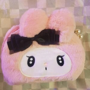 Melody Plushie Makeup bag with Pearl Zipper